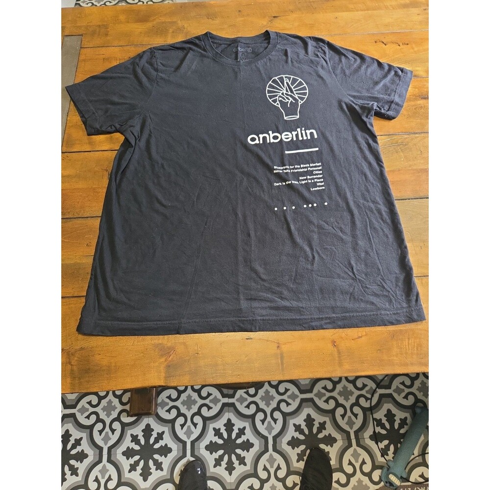 Anberlin Band Shirt Mens 2XL Black Discography Fingers Crossed Tour Graphic Tee